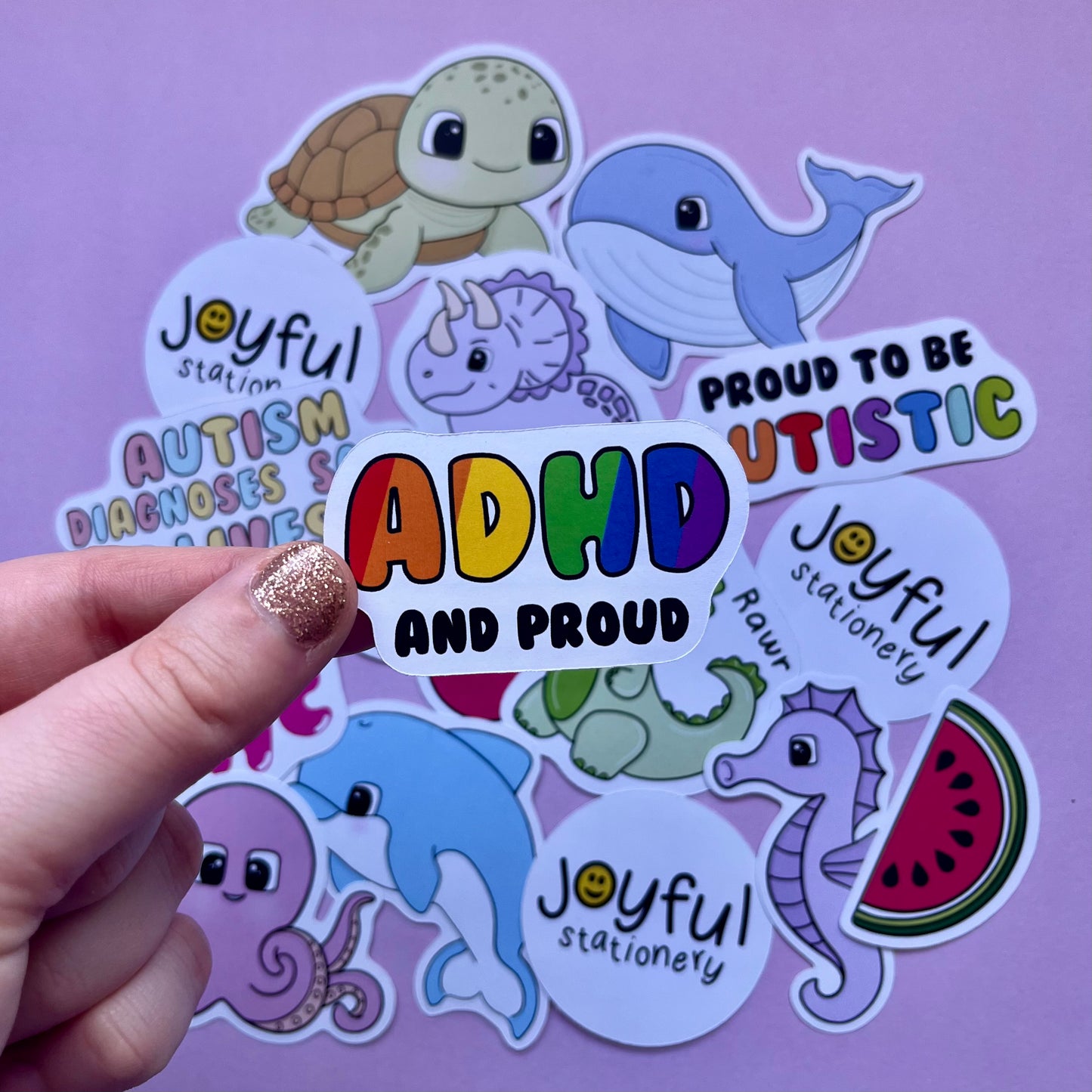 ADHD and Proud Rainbow Sticker